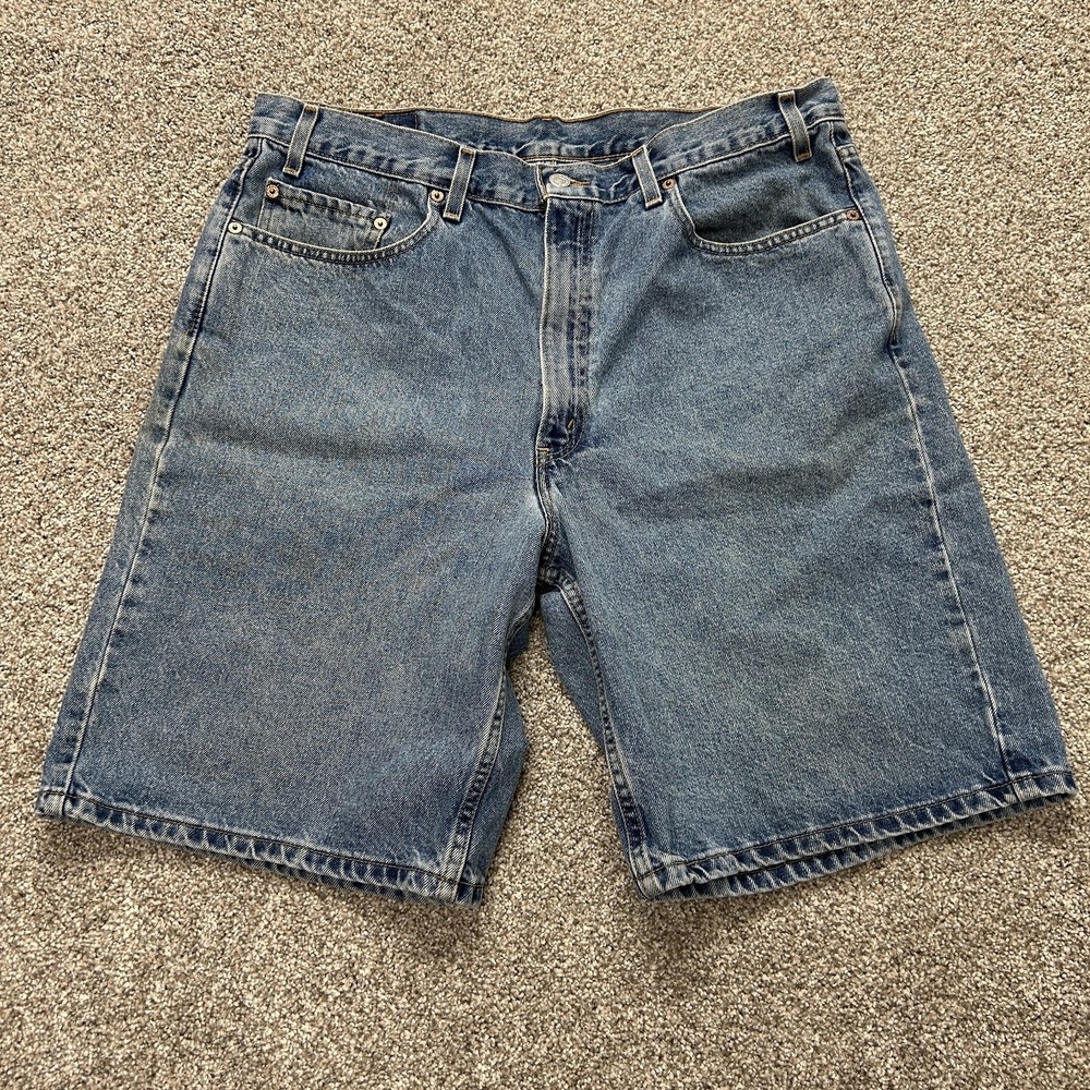 Vintage Levi's Denim Shorts Mens 38 Blue 550 Relaxed Fit Bermuda Workwear Summer